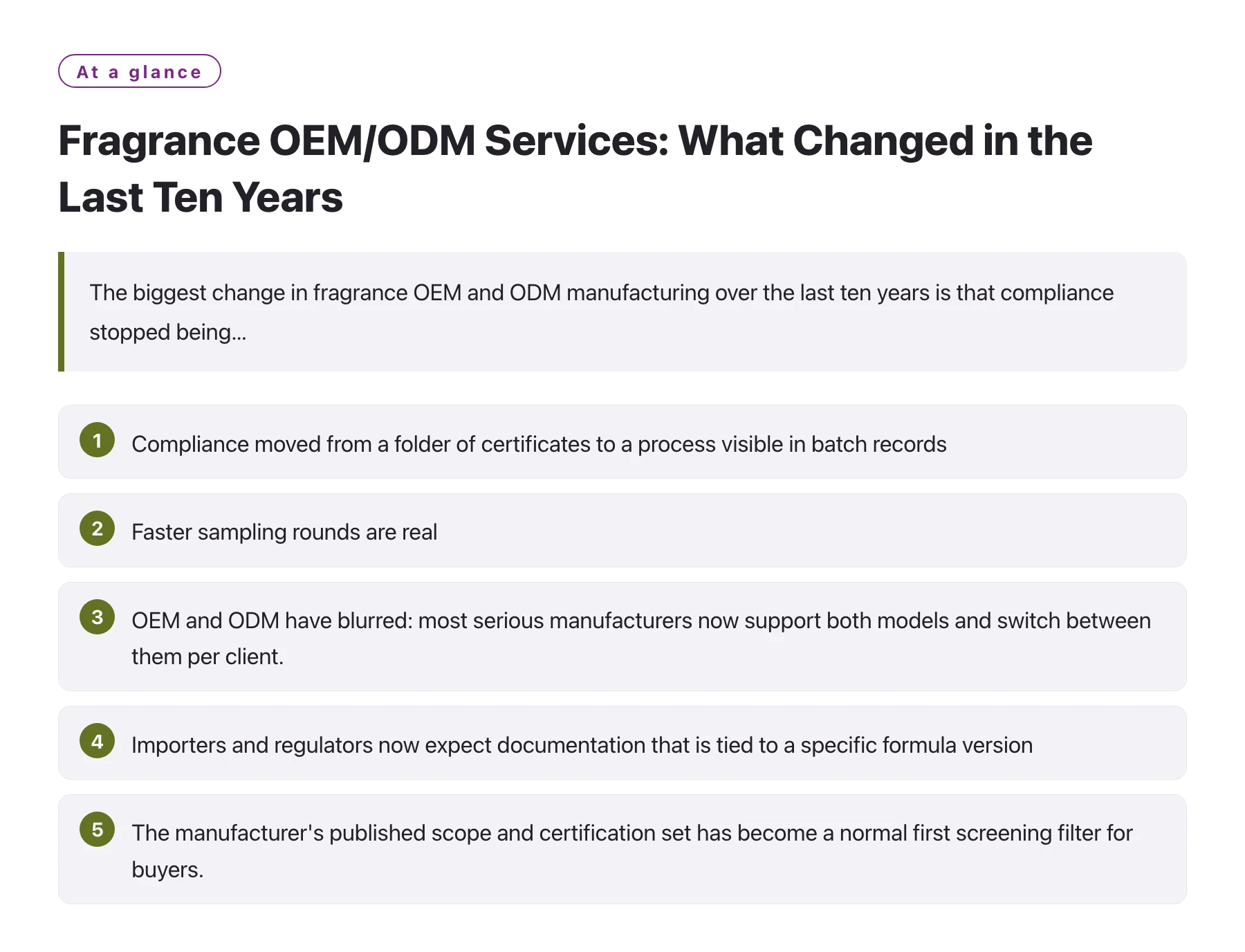Fragrance OEM/ODM Services: What Changed in the Last Ten Years——全文要点速览